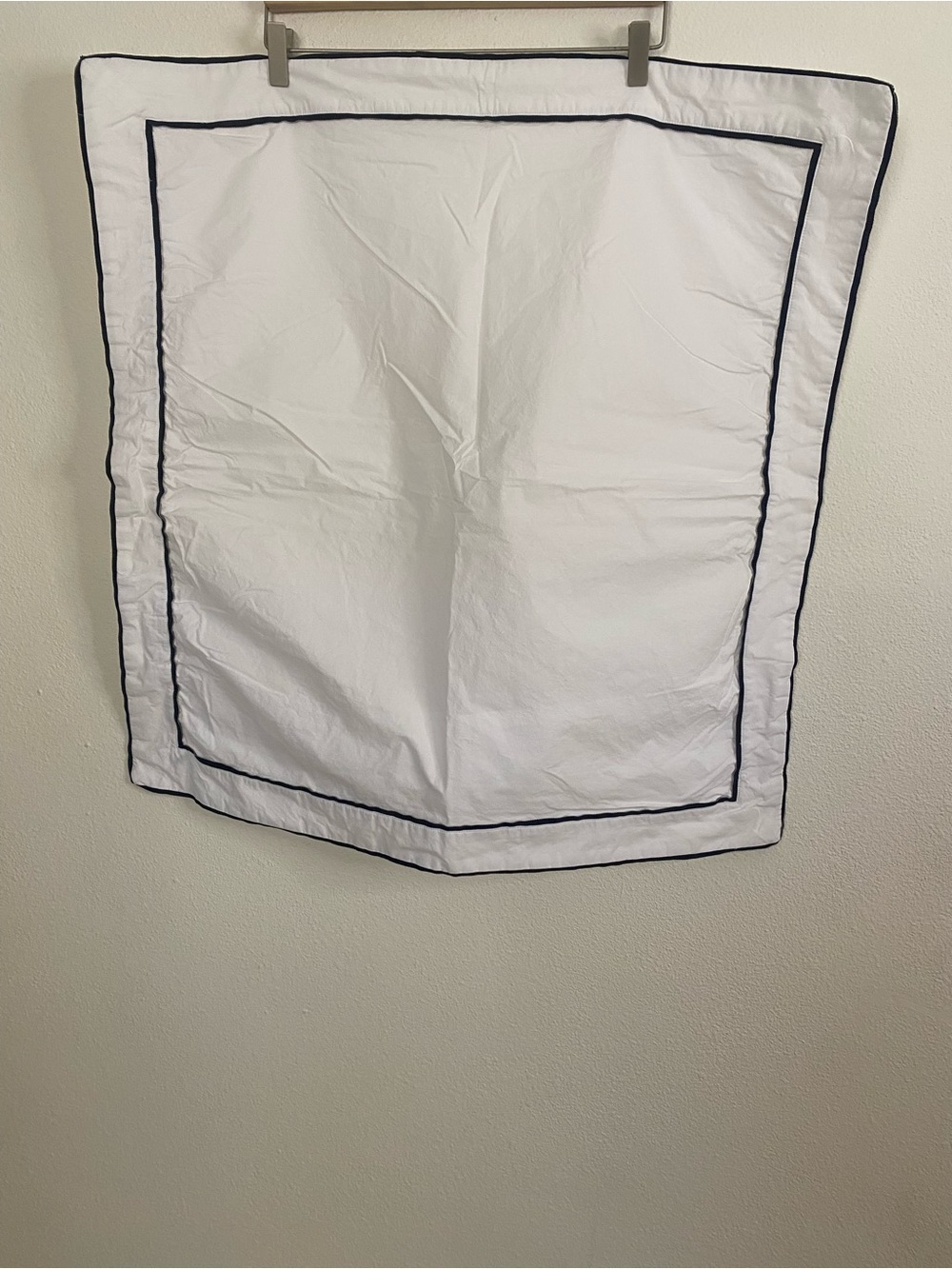 Crate & Barrel White Black Chandler Cotton Pillow Sham 26x26 in Minimalist Sleek